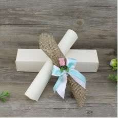 Linen Scroll Invitation Card Greeting Invitation Personalized Custom 